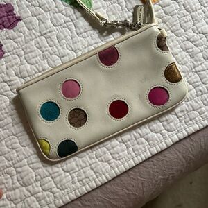 Coach Multicolor Polka Dot Wristlet